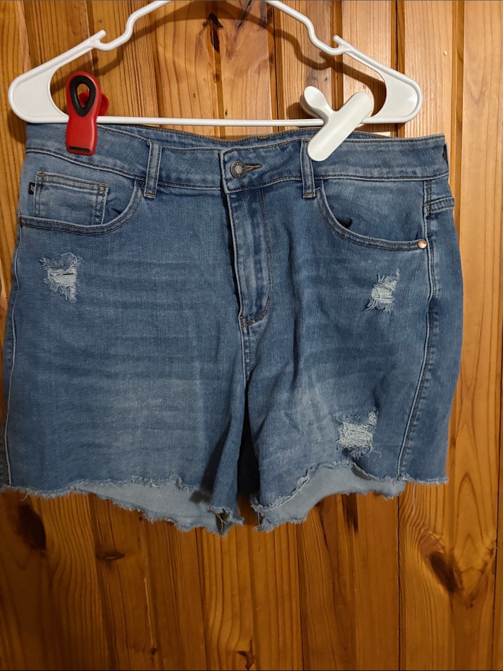 Judy Blue Light Wash Distressed Denim Cutoff Shorts